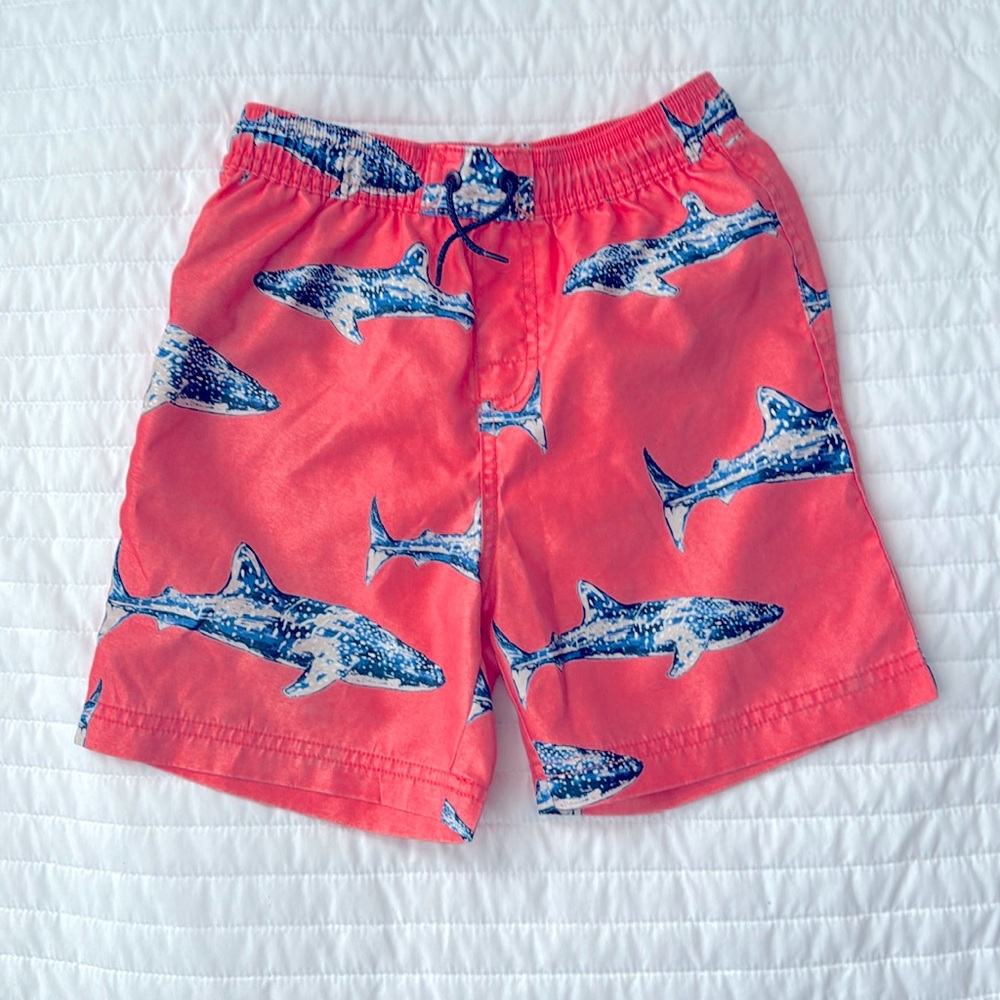 Tea Collection Mid-Length Swim Trunks in Shark Print